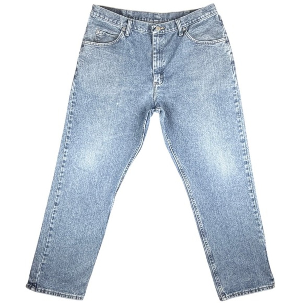 Wrangler Men's W36 L31 Blue Denim Jeans Relaxed Fit Hero Medium Wash Workwear